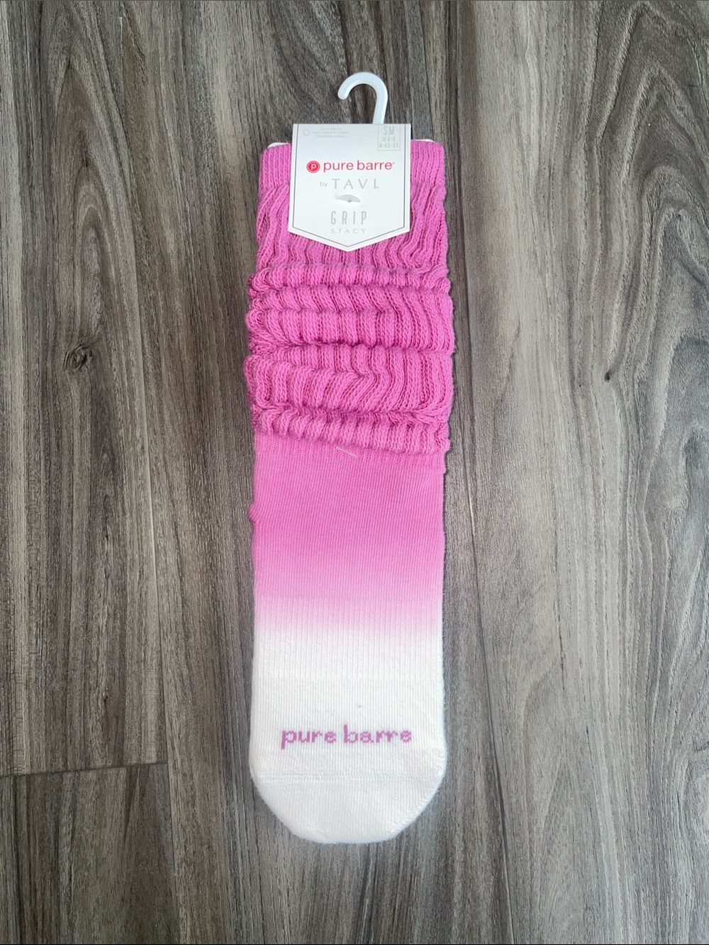 •NWT• Pure Barre Pink to White Ombre Grip Studio Socks